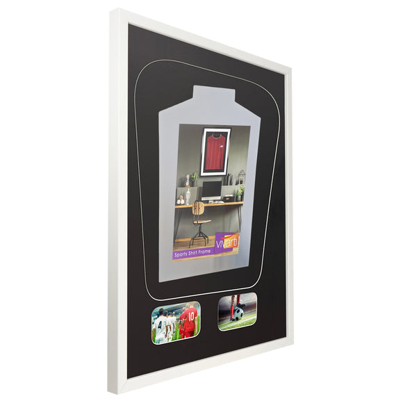 Vivarti DIY Tapered 3D Mounted+ Double Aperture Sports Shirt Display  Gloss White Frame