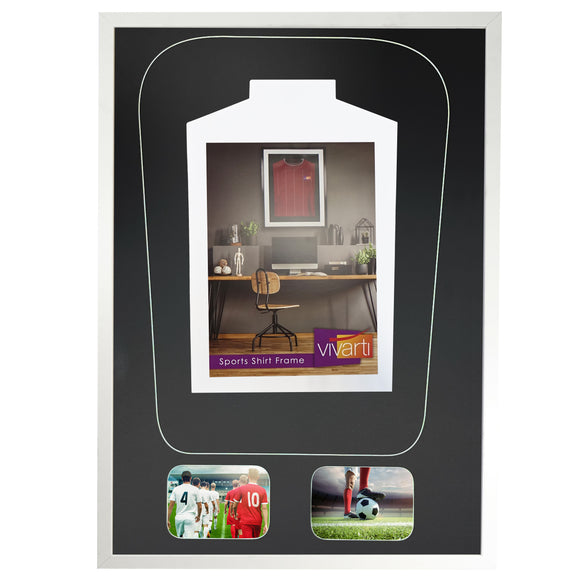 Vivarti DIY Tapered 3D Mounted+ Double Aperture Sports Shirt Display  Gloss White Frame