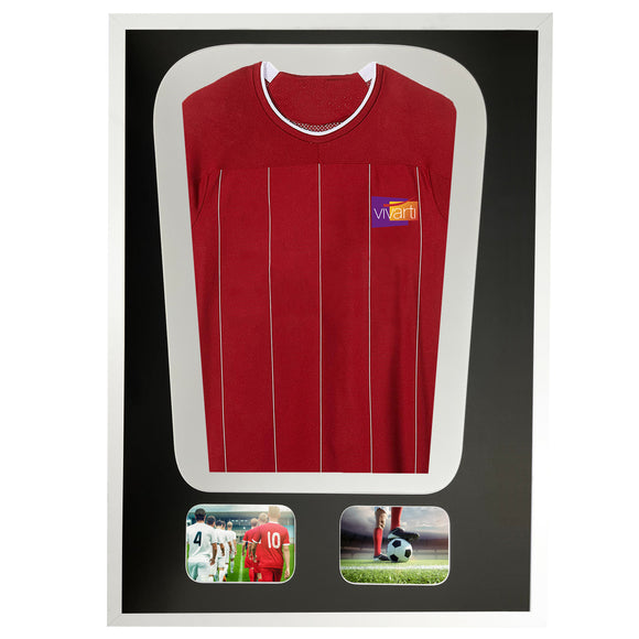Vivarti DIY Tapered 3D Mounted+ Double Aperture Sports Shirt Display  Gloss White Frame