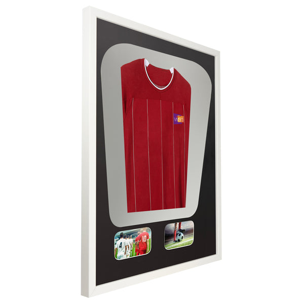 Vivarti DIY Tapered 3D Mounted+ Double Aperture Sports Shirt Display  Gloss White Frame