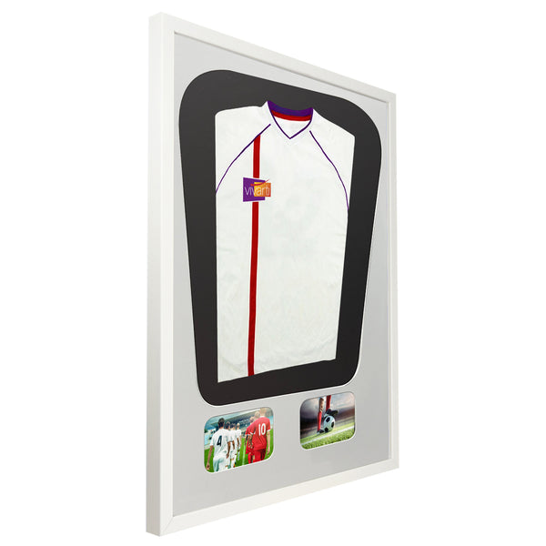 Vivarti DIY Tapered 3D Mounted+ Double Aperture Sports Shirt Display White Frame