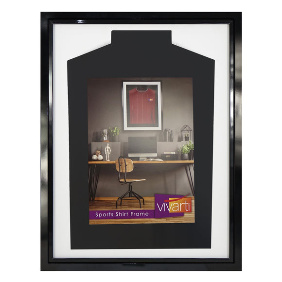 Vivarti DIY Tapered Standard Sports Shirt Display Gloss Black Frame