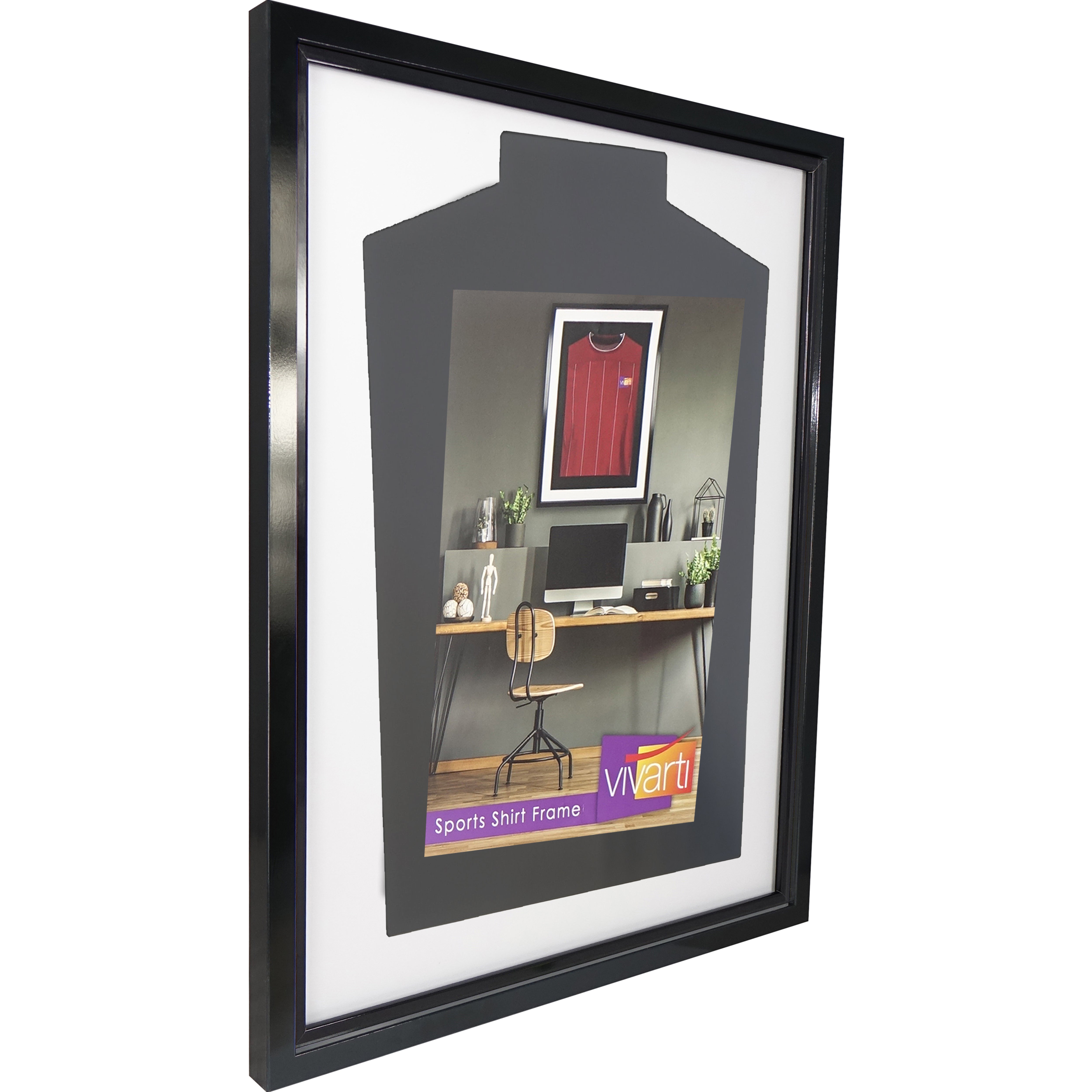 Vivarti DIY Tapered Standard Sports Shirt Display Black Frame