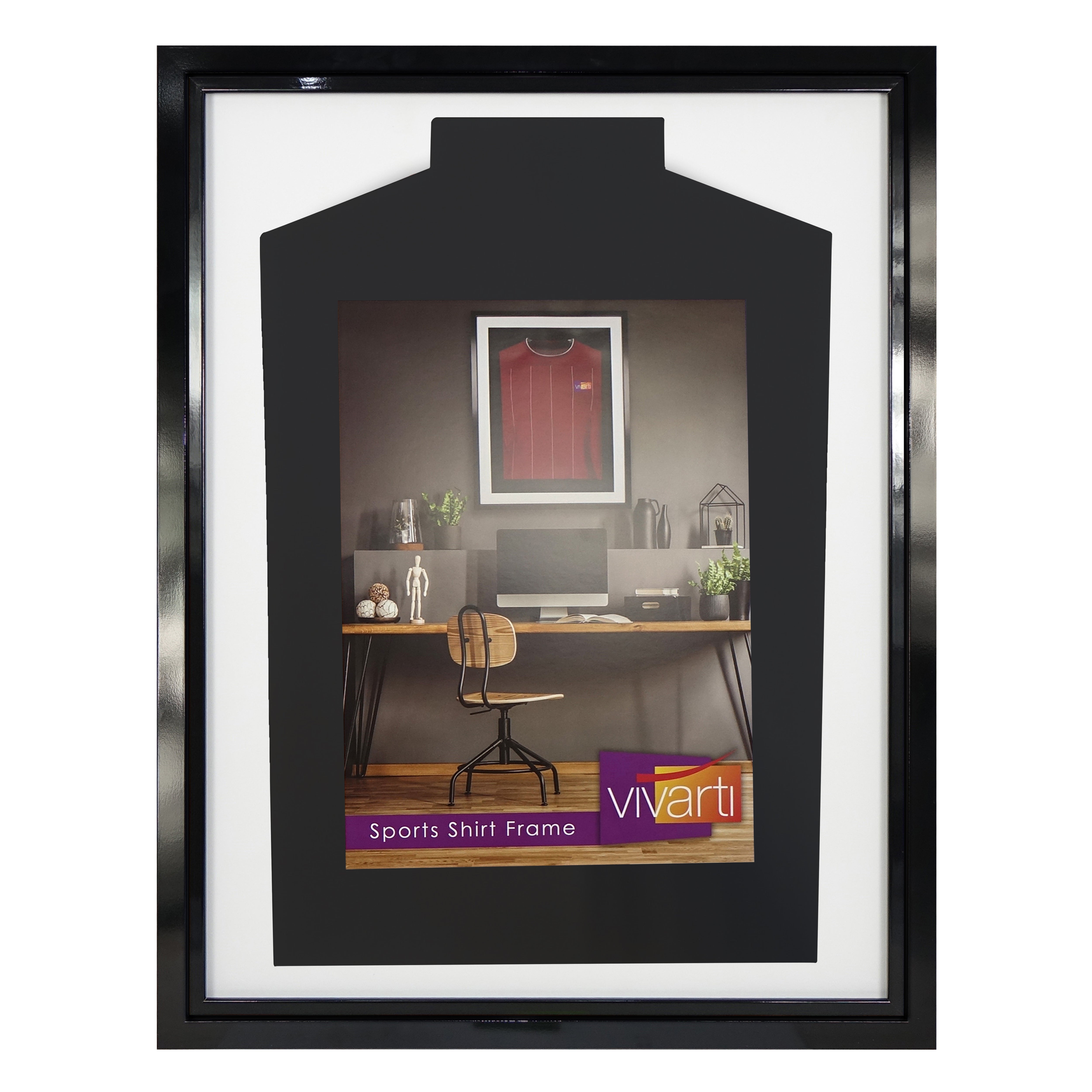 Vivarti DIY Tapered Standard Sports Shirt Display Black Frame