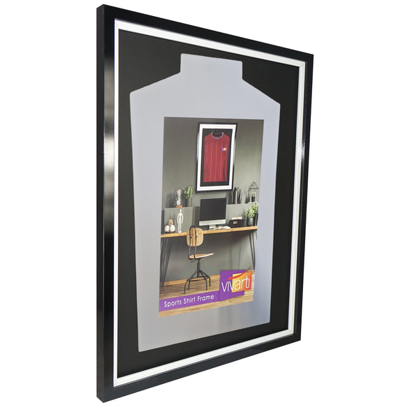 Vivarti DIY Tapered Standard Sports Shirt Display Gloss Black Frame