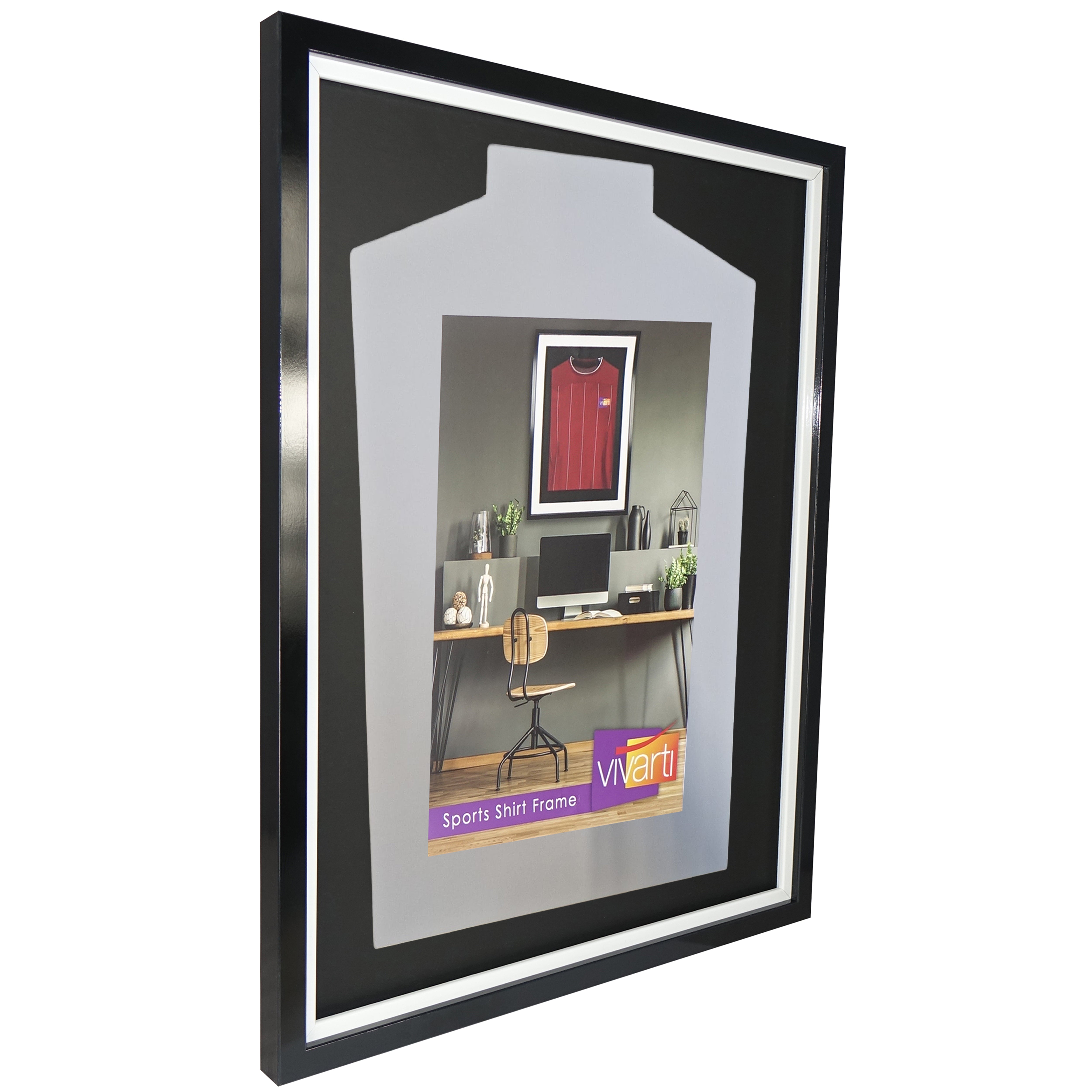 Vivarti DIY Tapered Standard Sports Shirt Display Black Frame