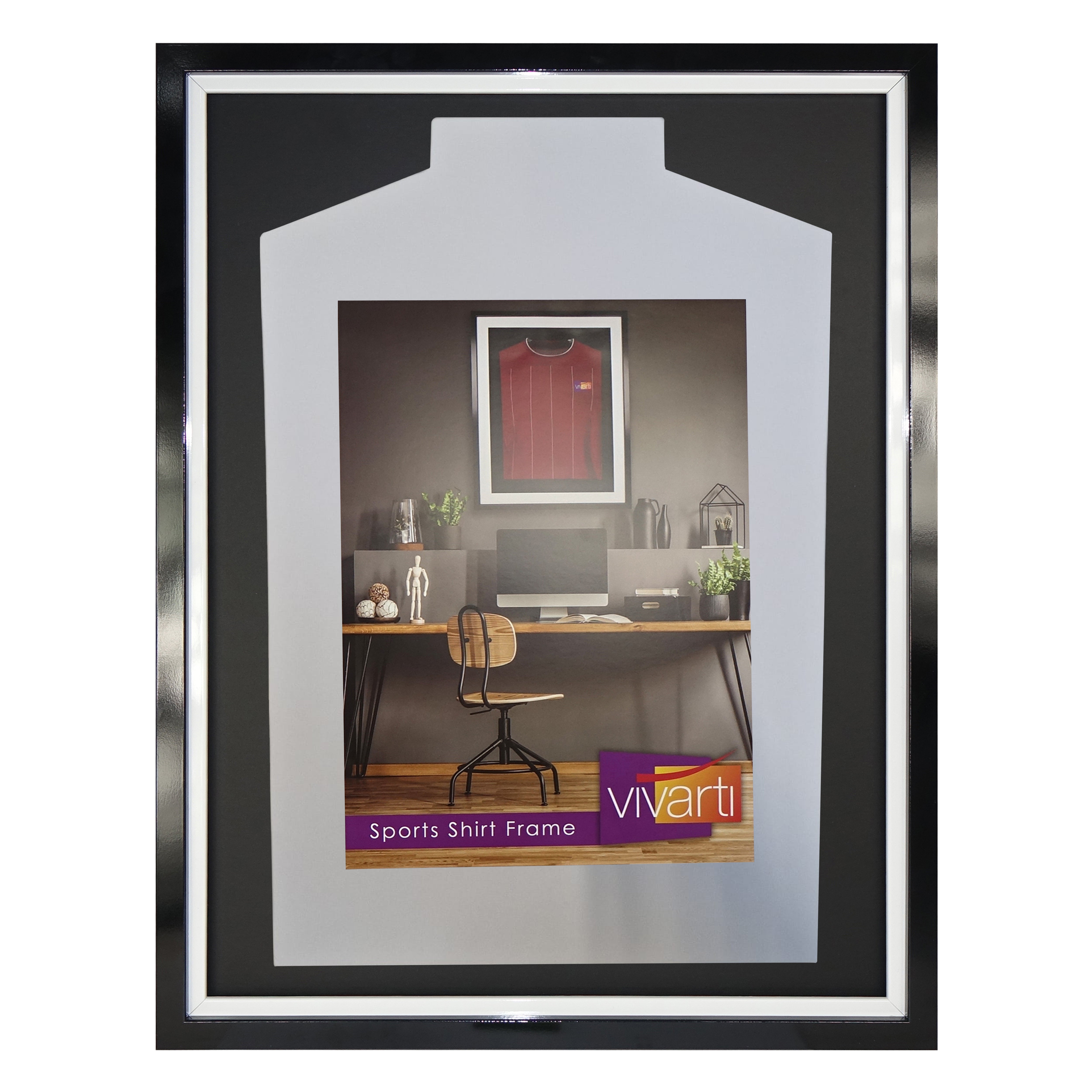 Vivarti DIY Tapered Standard Sports Shirt Display Black Frame