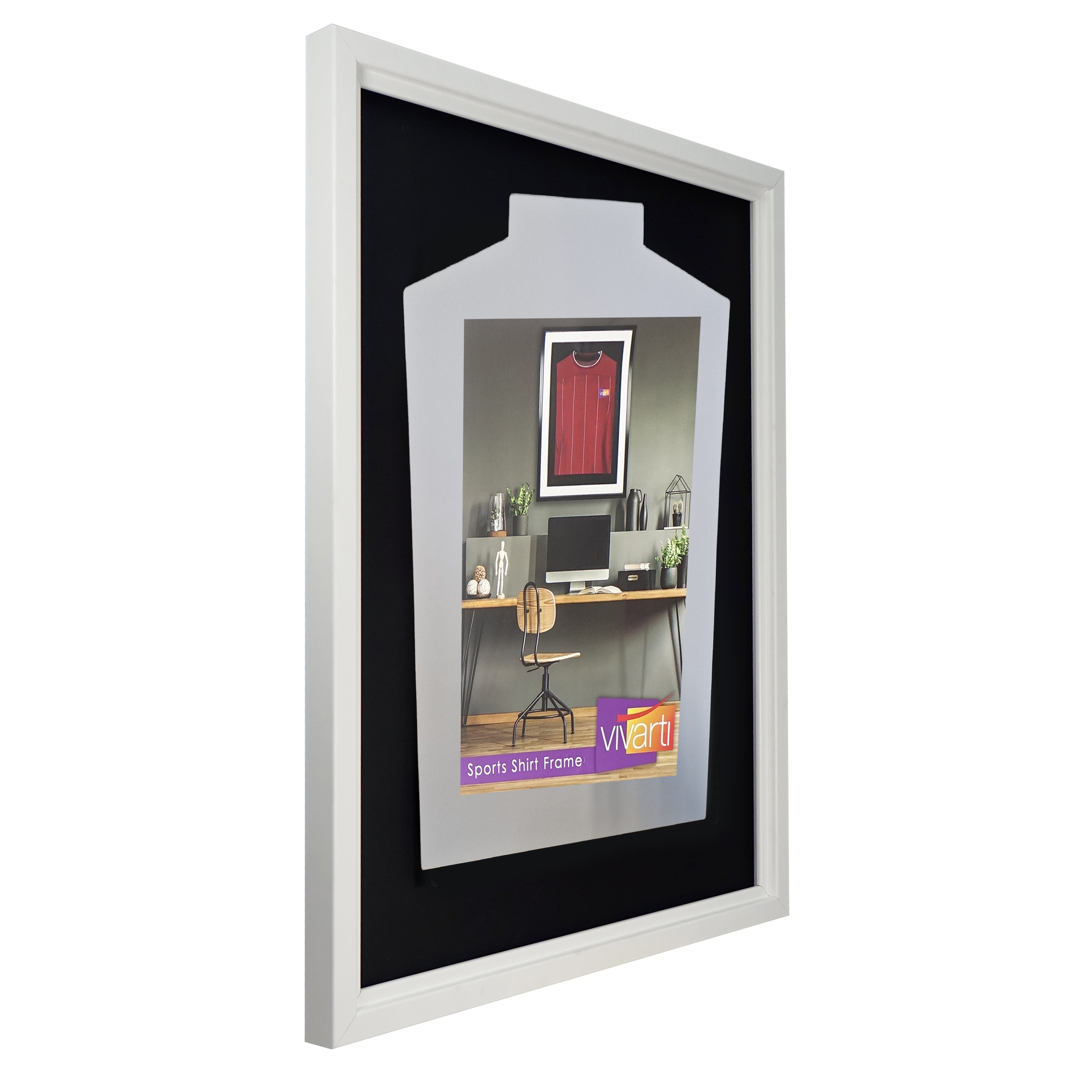 Vivarti DIY Tapered Standard Sports Shirt Display  Gloss White Frame