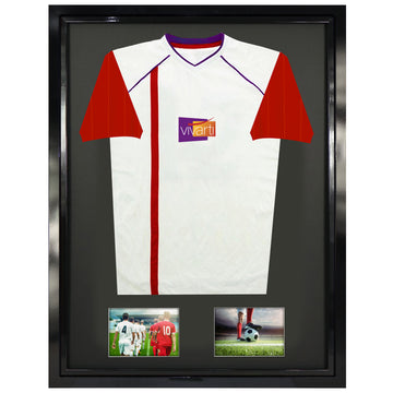 Vivarti DIY Tapered Sleeve 3D Mounted + Double Aperture Sports Shirt Display Gloss Black Frame - 0
