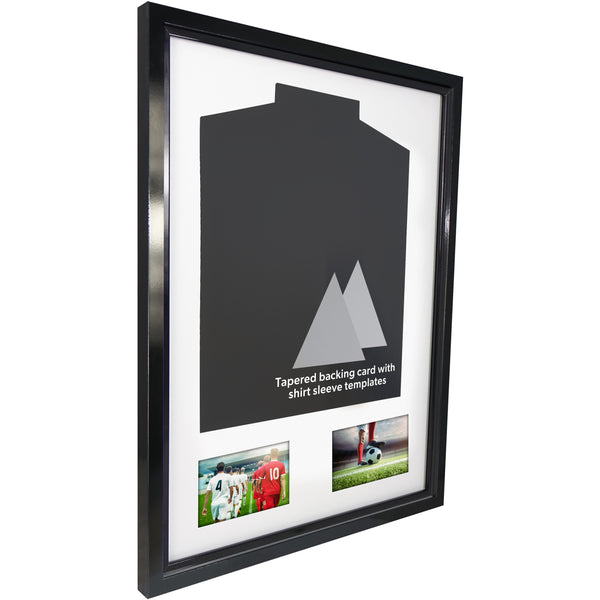 Vivarti DIY Tapered Sleeve 3D Mounted + Double Aperture Sports Shirt Display Gloss Black Frame