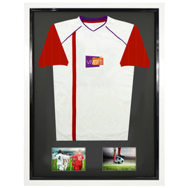 Vivarti DIY Tapered Sleeve 3D Mounted + Double Aperture Sports Shirt Display Gloss White Frame - 0