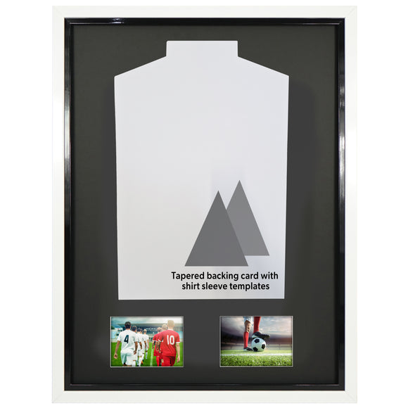 Vivarti DIY Tapered Sleeve 3D Mounted + Double Aperture Sports Shirt Display Gloss White Frame