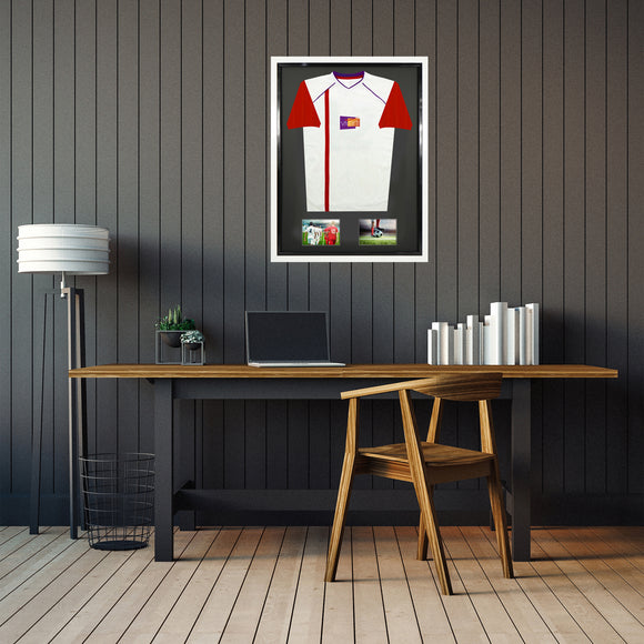 Vivarti DIY Tapered Sleeve 3D Mounted + Double Aperture Sports Shirt Display White Frame