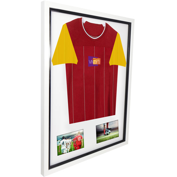 Vivarti DIY Tapered Sleeve 3D Mounted + Double Aperture Sports Shirt Display White Frame