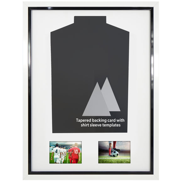 Vivarti DIY Tapered Sleeve 3D Mounted + Double Aperture Sports Shirt Display Gloss White Frame