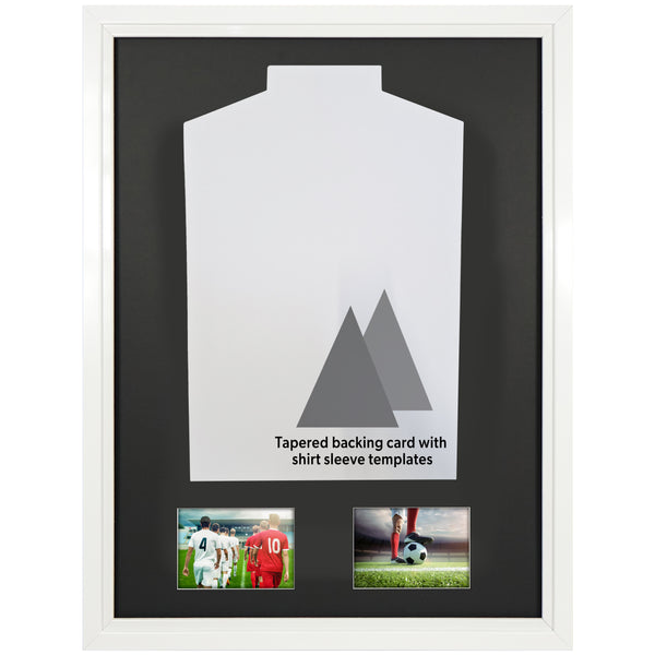 Vivarti DIY Tapered Sleeve 3D Mounted + Double Aperture Sports Shirt Display Gloss White Frame