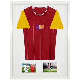 Vivarti DIY Tapered Sleeve 3D Mounted + Double Aperture Sports Shirt Display Gloss White Frame