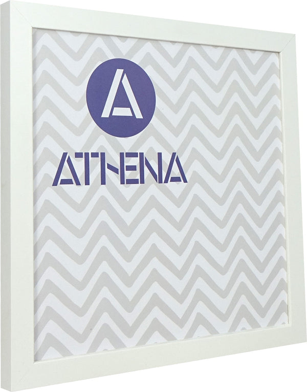 Athena Matt White Thin Block Premium Wood Picture Frame