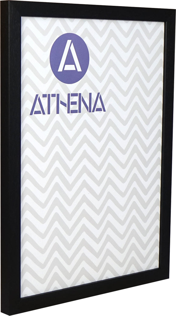 Athena Black Woodgrain Thin Block Premium Wood Picture Frame