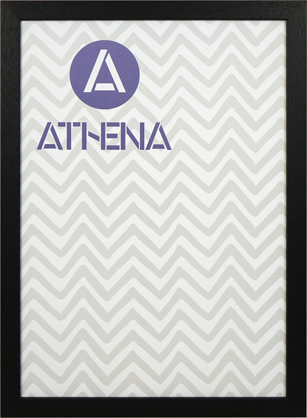 Athena Black Woodgrain Thin Block Premium Wood Picture Frame