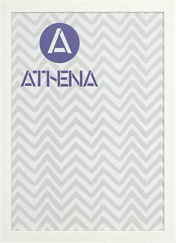 Athena Matt White Thin Block Premium Wood Picture Frame
