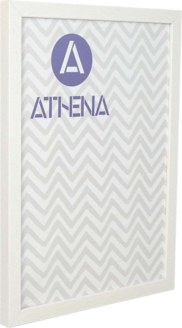 Athena White Woodgrain Block Thin Premium Wood Picture Frame