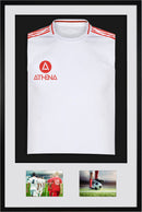 Athena Premium Wood DIY Sports Shirt Display 3D Mounted + Double Aperture Black Frame-1
