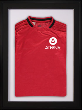 Athena Premium Wood DIY Sports Shirt Display 3D Mounted Black Frame
