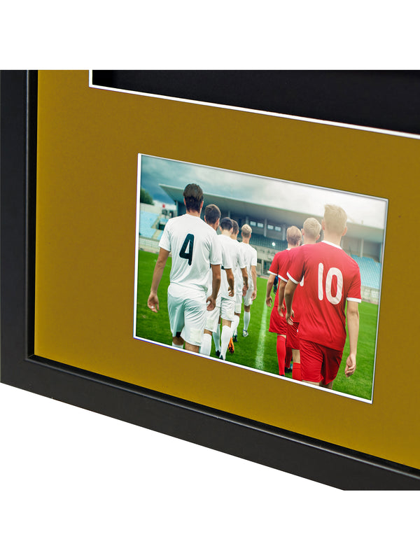 Vivarti DIY 3D Mounted + Double Aperture Sports Shirt Display Black Frame with Colour Mounts