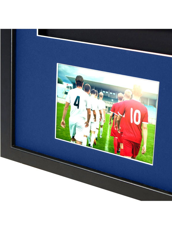 Vivarti DIY 3D Mounted + Double Aperture Sports Shirt Display Black Frame with Colour Mounts