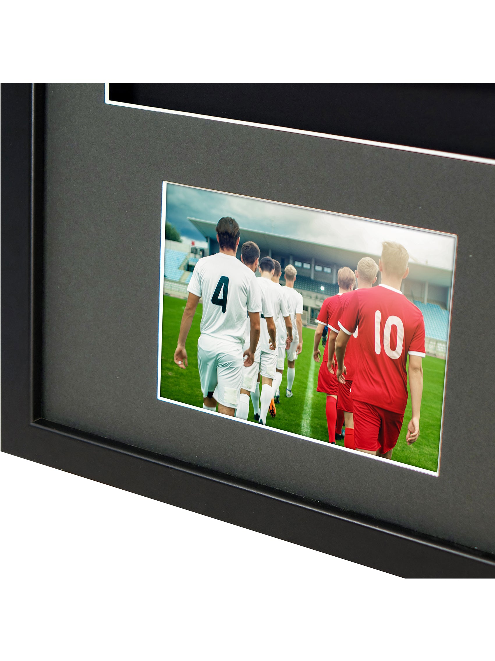 Vivarti DIY 3D Mounted + Double Aperture Sports Shirt Display Black Frame with Colour Mounts