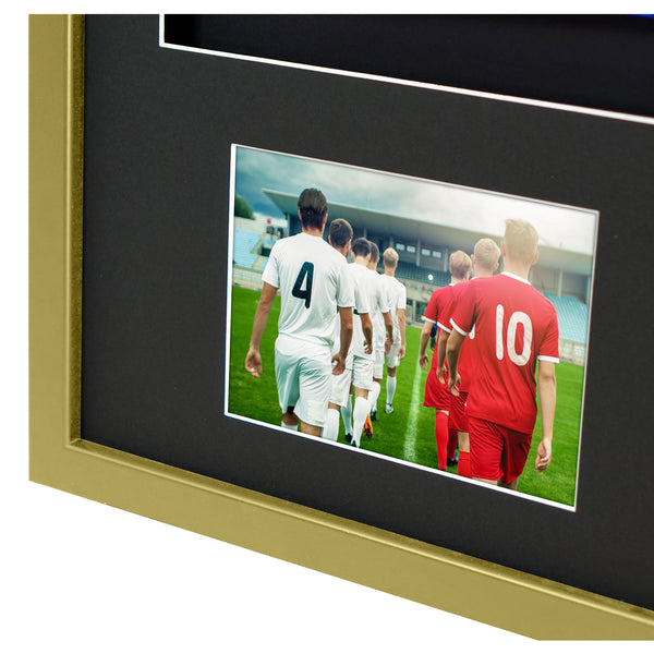 Vivarti DIY 3D Mounted + Double Aperture Sports Shirt Display Gold Frame