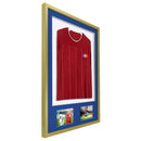 Vivarti DIY 3D Mounted + Double Aperture Sports Shirt Display Gold  Frame with Colour Mounts-45