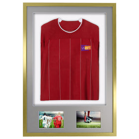 Vivarti DIY 3D Mounted + Double Aperture Sports Shirt Display Gold  Frame with Colour Mounts