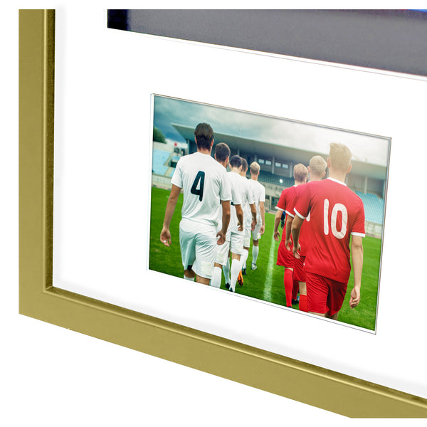 Vivarti DIY 3D Mounted + Double Aperture Sports Shirt Display Gold Frame