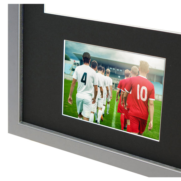 Vivarti DIY 3D Mounted + Double Aperture Sports Shirt Display Silver Frame