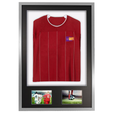 Vivarti DIY 3D Mounted + Double Aperture Sports Shirt Display Silver Frame - 0