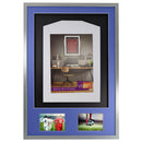 Vivarti DIY 3D Mounted + Double Aperture Sports Shirt Display Silver Frame with Colour Mounts-85