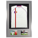 Vivarti DIY 3D Mounted + Double Aperture Sports Shirt Display Silver Frame with Colour Mounts-1