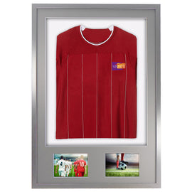 Vivarti DIY 3D Mounted + Double Aperture Sports Shirt Display Silver Frame with Colour Mounts - 0