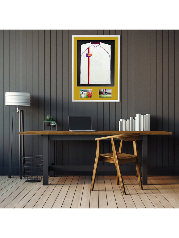 Vivarti DIY 3D Mounted + Double Aperture Sports Shirt Display White  Frame with Colour Mounts