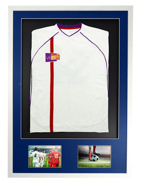 Vivarti DIY 3D Mounted + Double Aperture Sports Shirt Display White  Frame with Colour Mounts