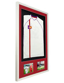 Vivarti DIY 3D Mounted + Double Aperture Sports Shirt Display Gloss White with Colour Mounts-19