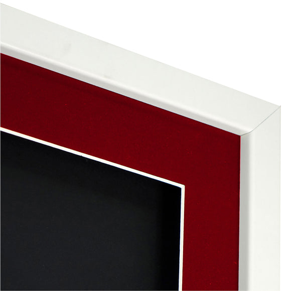 Vivarti DIY 3D Mounted + Double Aperture Sports Shirt Display Gloss White with Colour Mounts