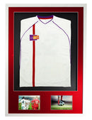 Vivarti DIY 3D Mounted + Double Aperture Sports Shirt Display Gloss White with Colour Mounts-3