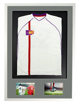 Vivarti DIY 3D Mounted + Double Aperture Sports Shirt Display White  Frame with Colour Mounts