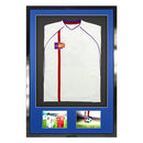 Vivarti DIY 3D Mounted + Double Aperture Sports Shirt Display Gloss Black Frame with Colour Mounts-3