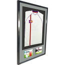 Vivarti DIY 3D Mounted + Double Aperture Sports Shirt Display Gloss Black Frame with Colour Mounts-9
