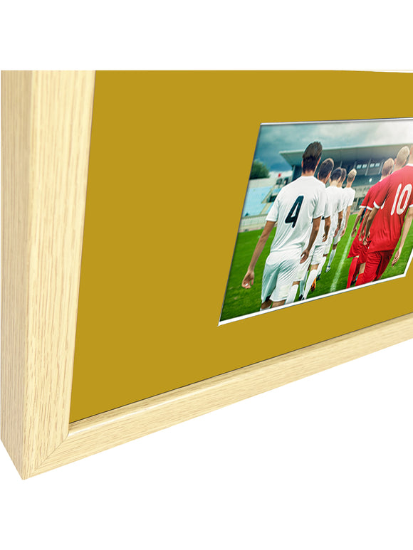 Vivarti DIY 3D Mounted + Double Aperture Sports Shirt Display Oak Frame with Colour Mounts