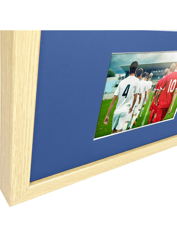 Vivarti DIY 3D Mounted + Double Aperture Sports Shirt Display Oak Frame with Colour Mounts